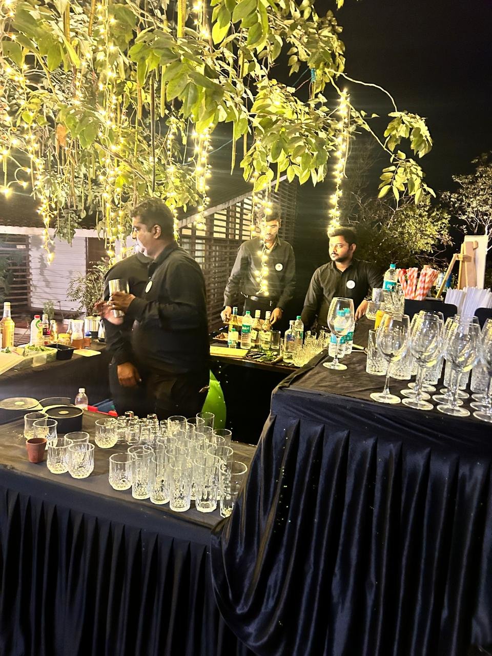 Outdoor catering setup at an open venue in Pune